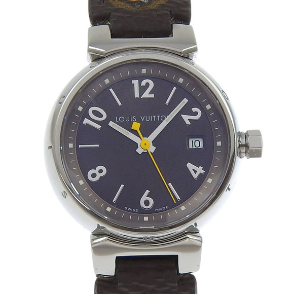 Louis Vuitton Tambour Watch Q1211, Stainless Steel and Monogram Canvas, Quart... - Picture 1 of 8